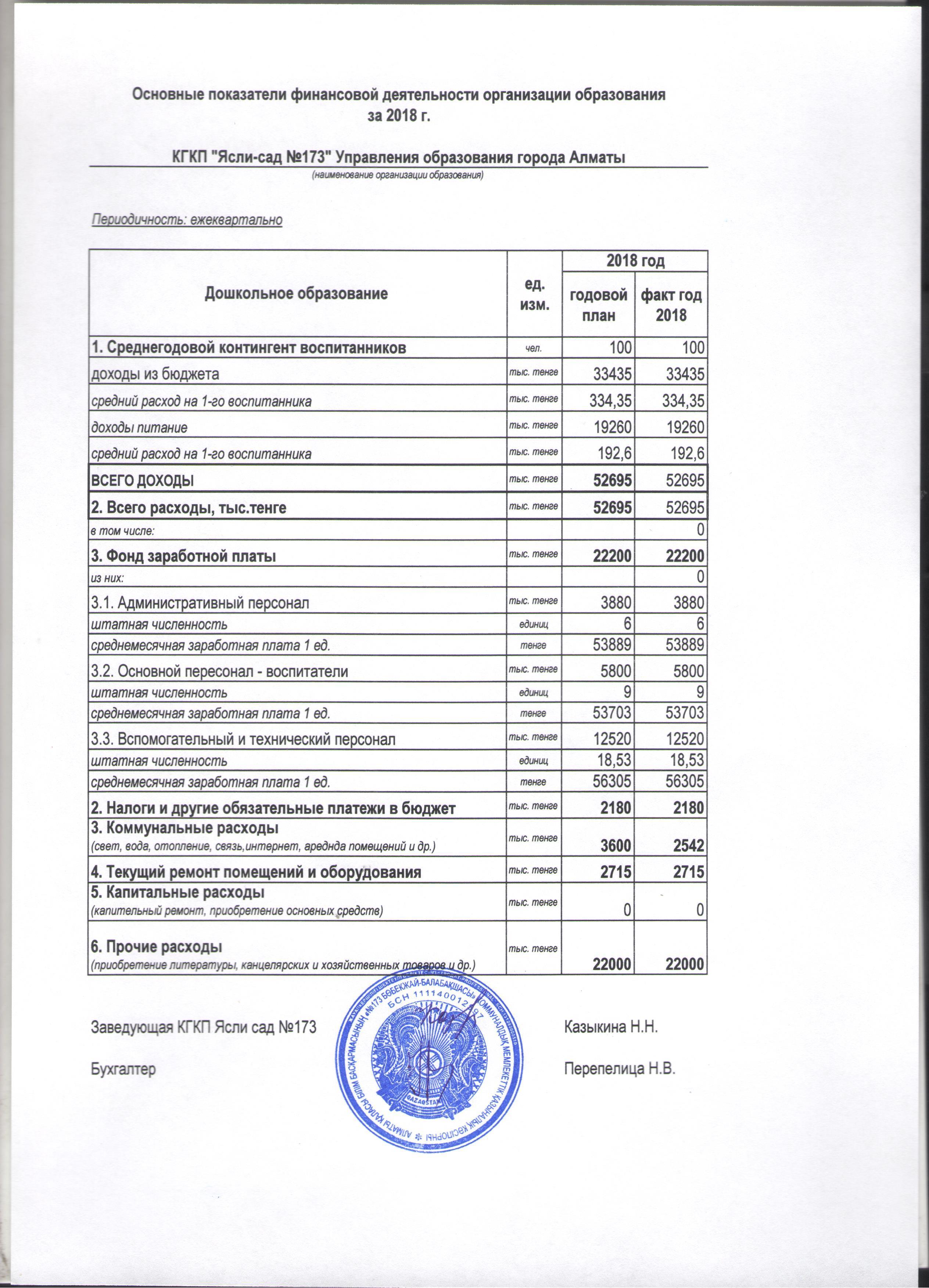 годовой отчет по доходам и расходам