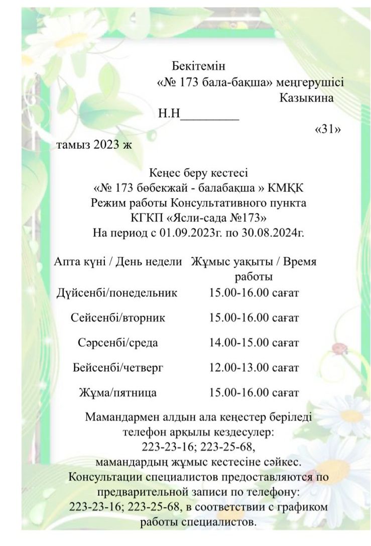 Режим работы КП